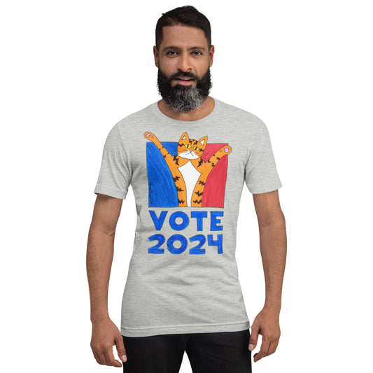 Vote 2024 Cat T-shirt | Unisex | Short-sleeve | Cat Ladies | Cat Dads