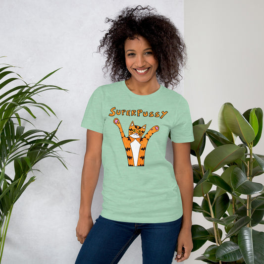 Superpussy Cat Unisex Short Sleeve T-Shirt | Super Soft