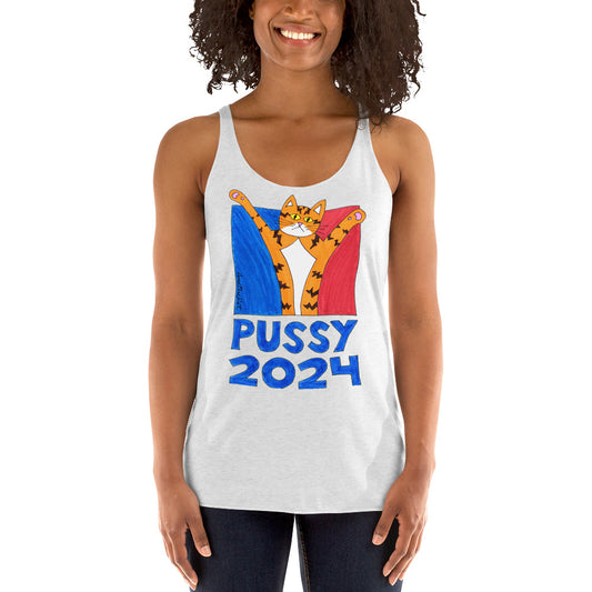 Superpussy 2024 | Women's Racerback Tank | Election | Cat Ladies